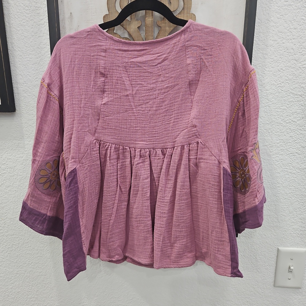 Embroidered Boho V-Neck Tunic - Picture 4 of 6